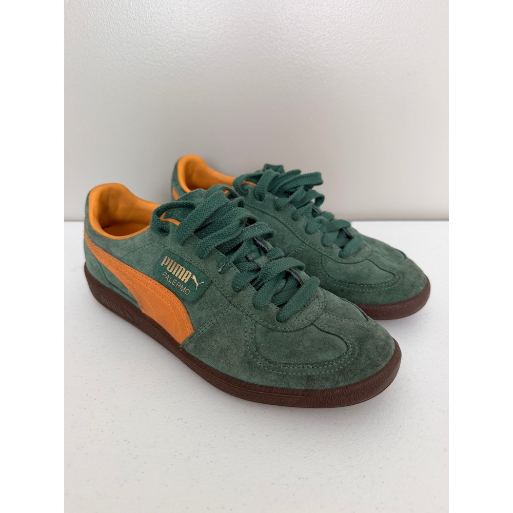 Puma Palermo Sneakers Mens 9 Green Orange Suede Terrace Low Top 396463-05